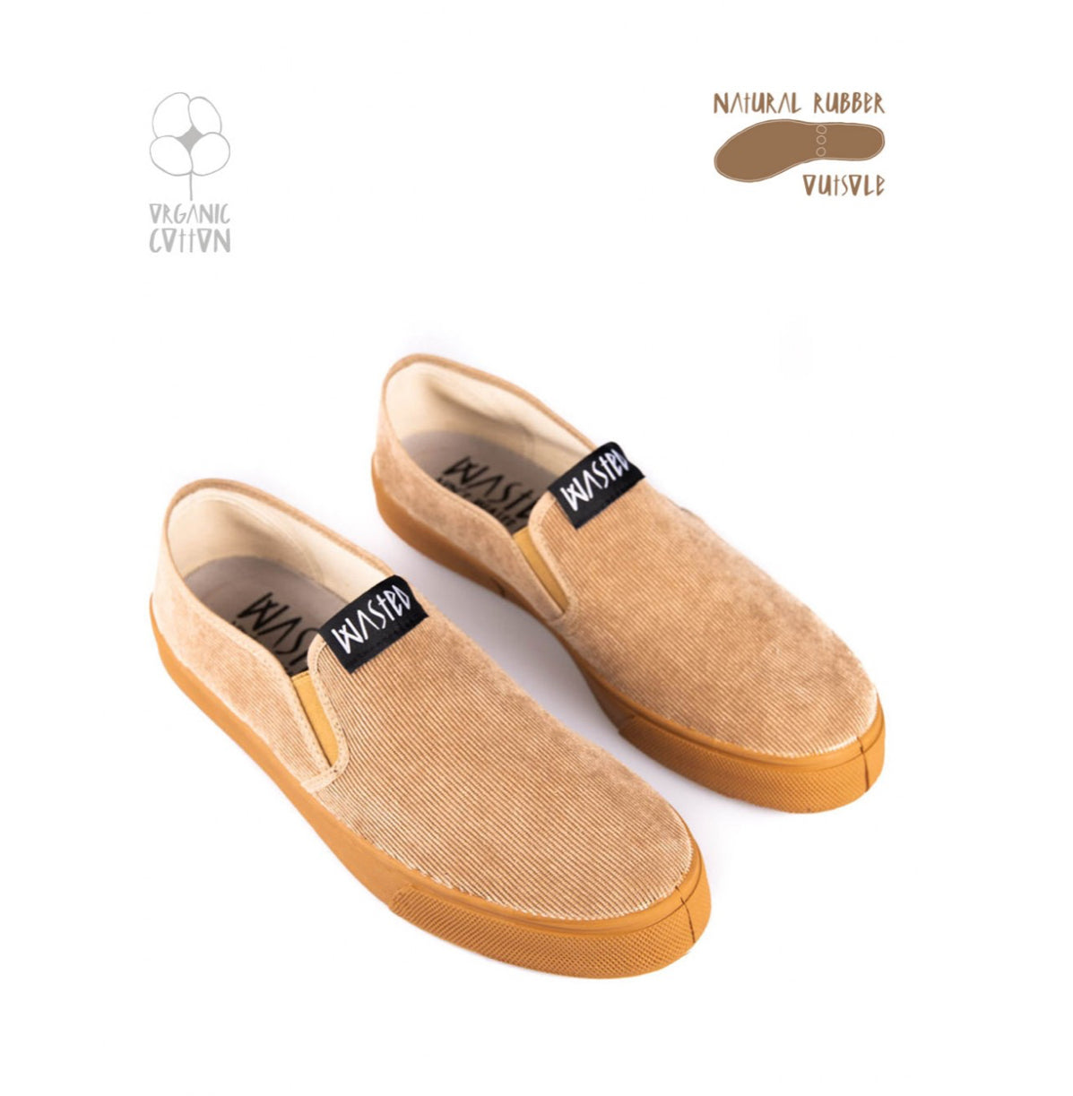 Wasted shoes - Sliptight - CORD CAMEL